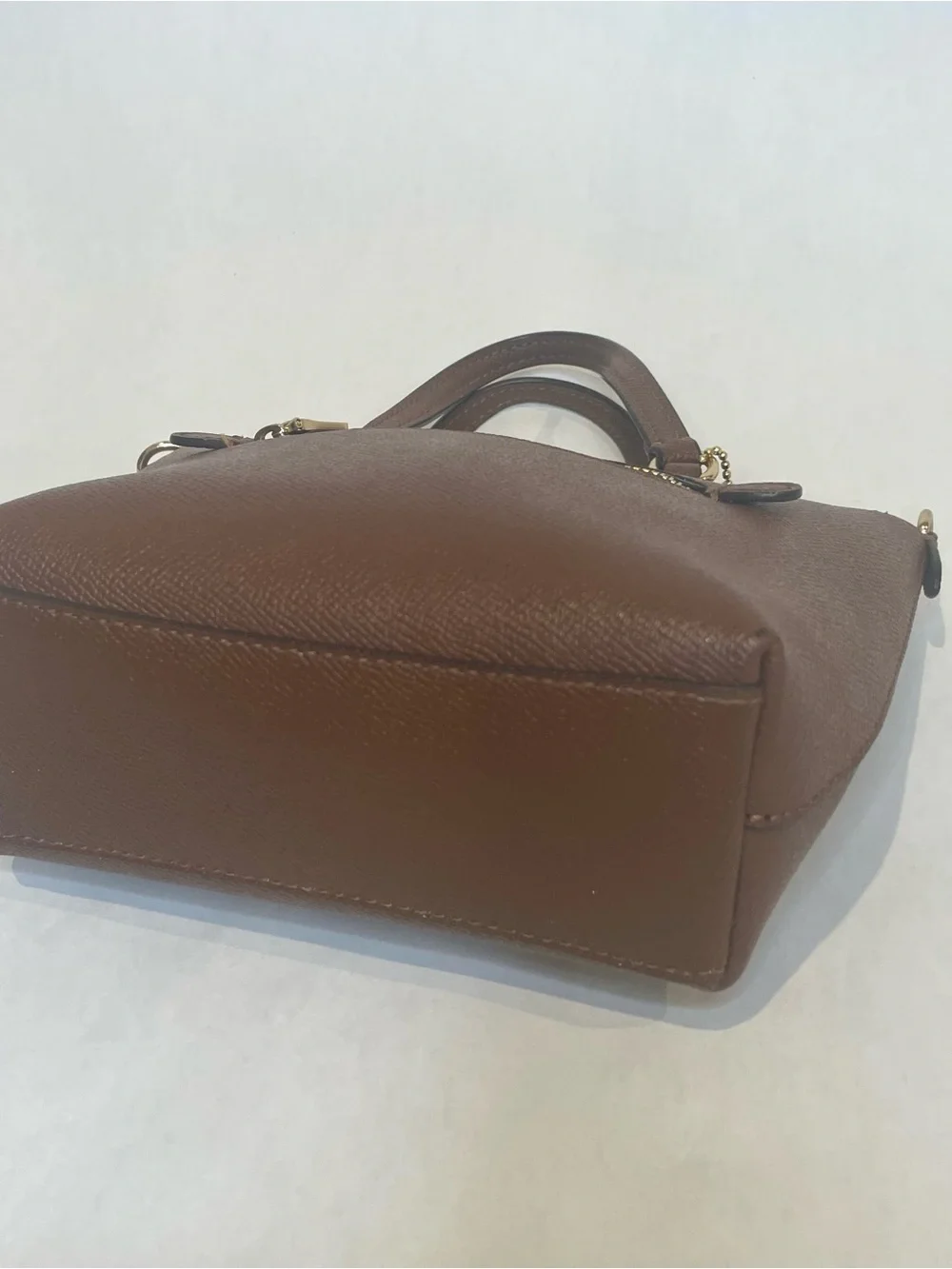 Coach Brown Leather Mini Satchel with Gold Hardware